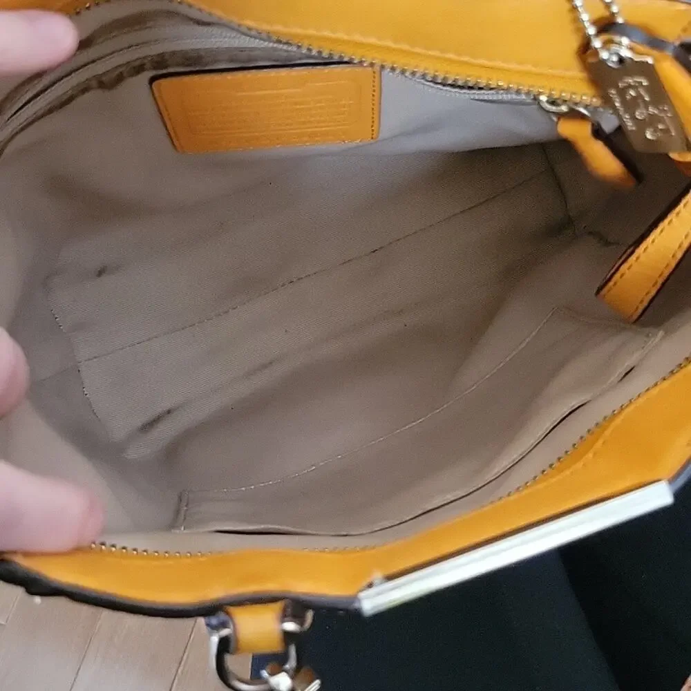 Coach Madison Saffiano Leather Mini North‎ South Tote (F29001) Mandarin Orange